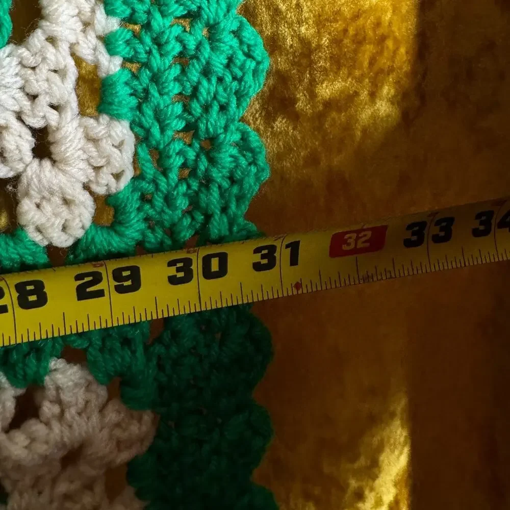 Handmade Crochet CARMICHAEL Name Blanket Christmas Runner 3D Rose Vintage 30x67